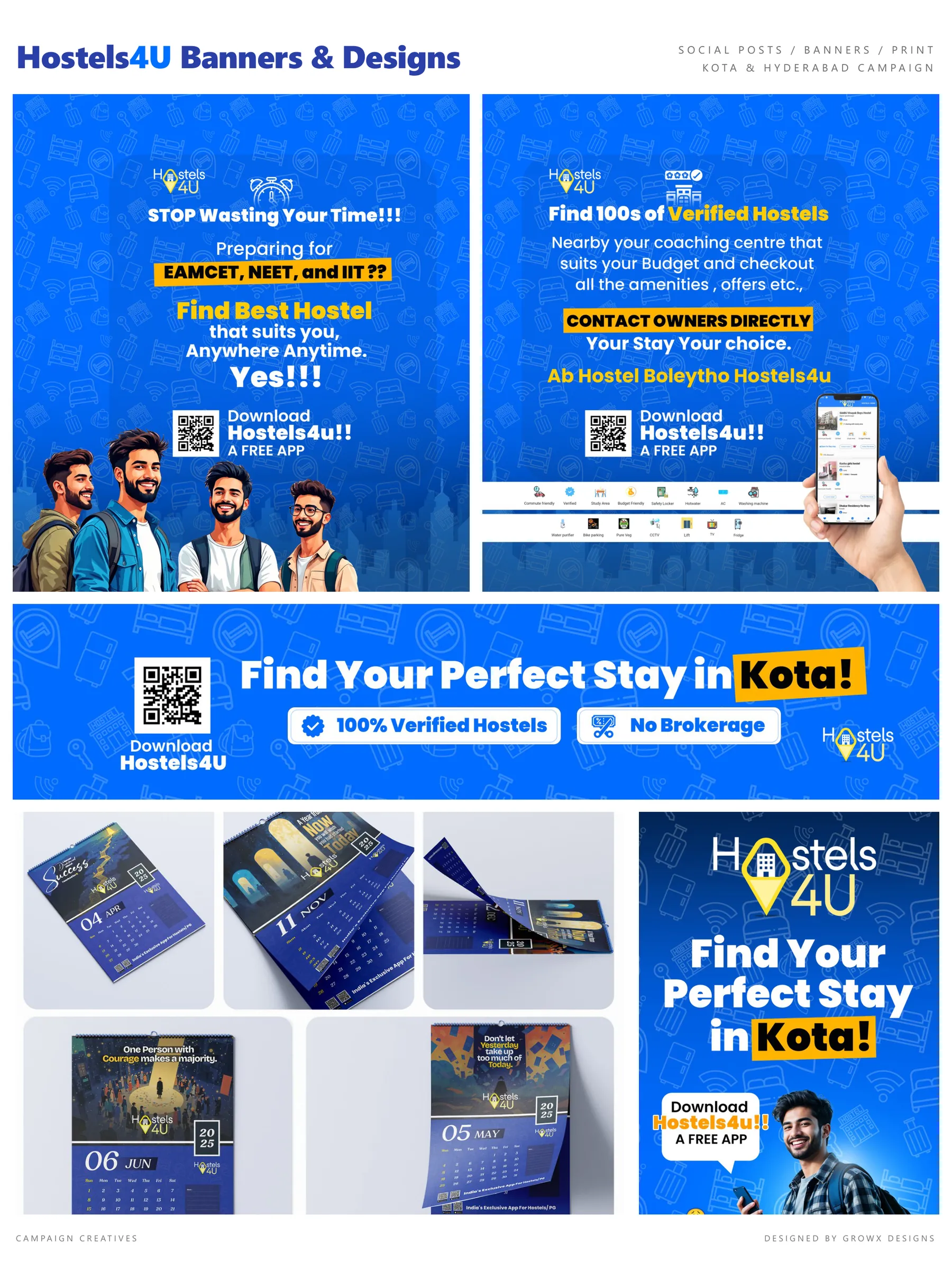 Hostels4U Banners and Designs